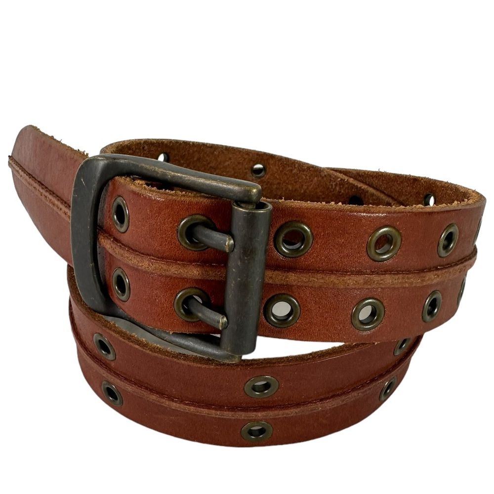 Vintage tan leather studded Levis belt size 30 - 32 Small